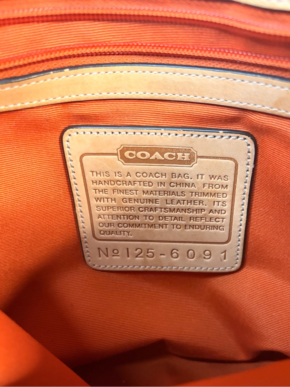 Coach Signature Monogram Khaki Tan Canvas Leather Hobo Bag 6091 - Picture 3 of 5